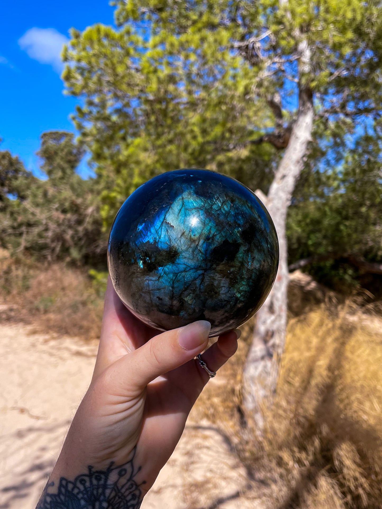 Labradorite spheres