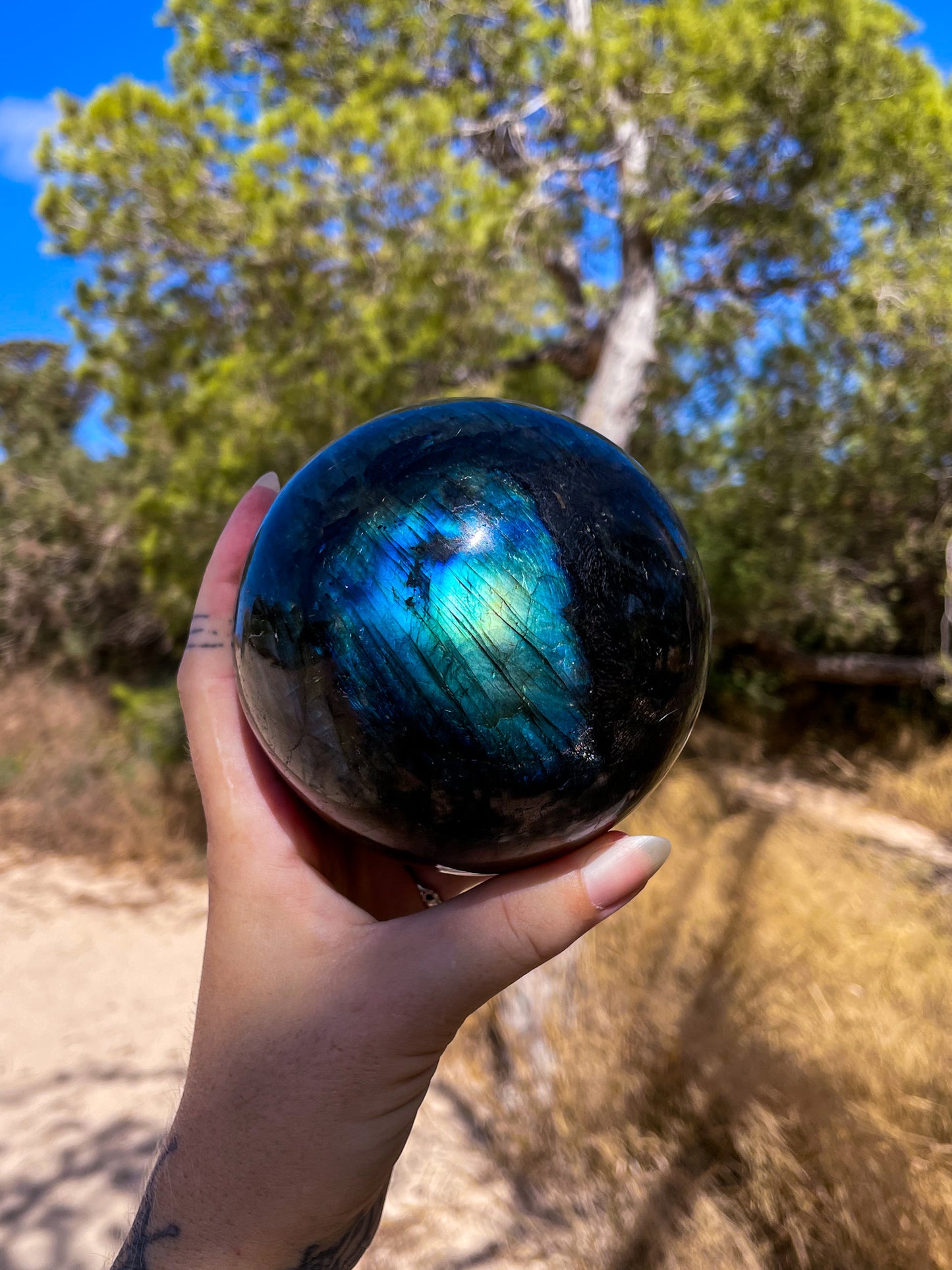 Labradorite spheres