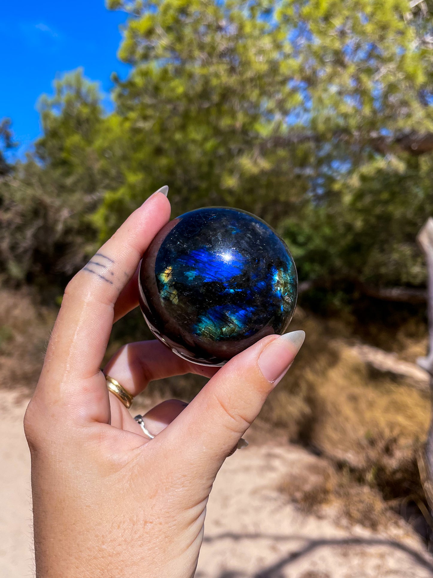 Labradorite spheres