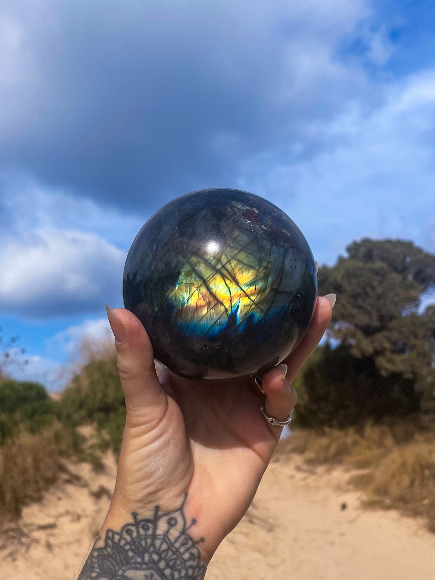 Labradorite spheres