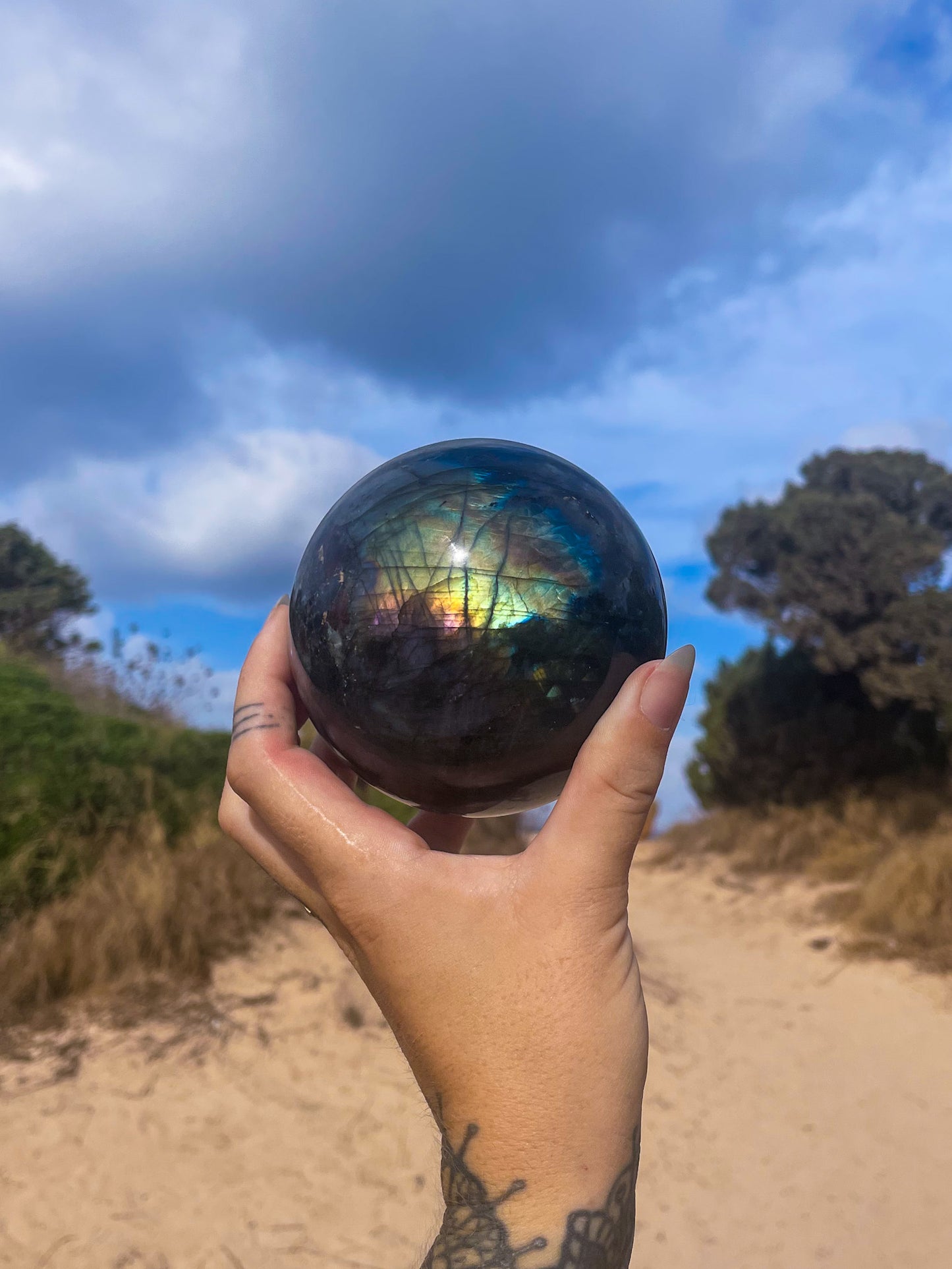 Labradorite spheres