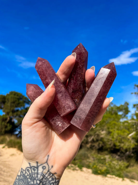 Strawberry quartz towers