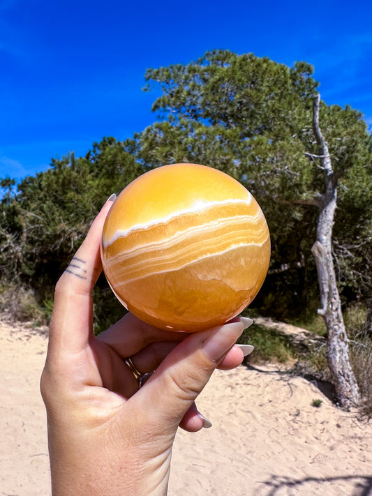 Orange calcite Sphere