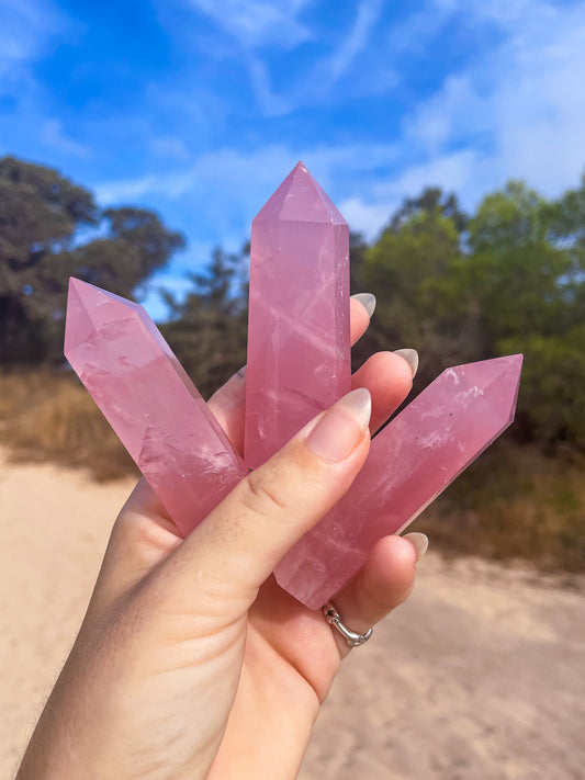 Rose quartz towers