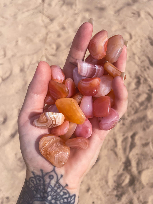 Botswana Pink agate tumble stones