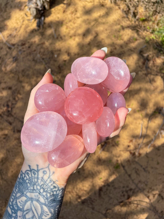 Rose Quartz Palm stones