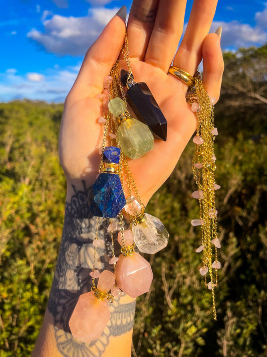 Crystal potion bottle necklace